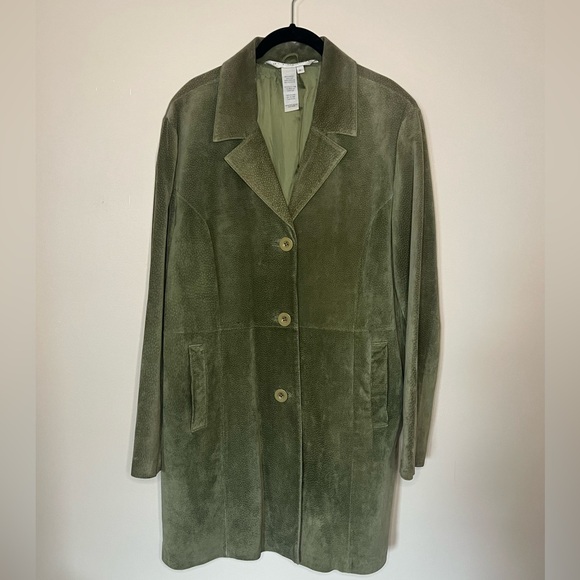 Jackets & Blazers - Olive Green leather jacket